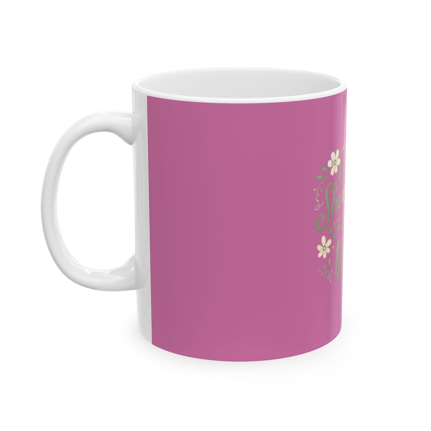 She Who Kneels Typography Mug