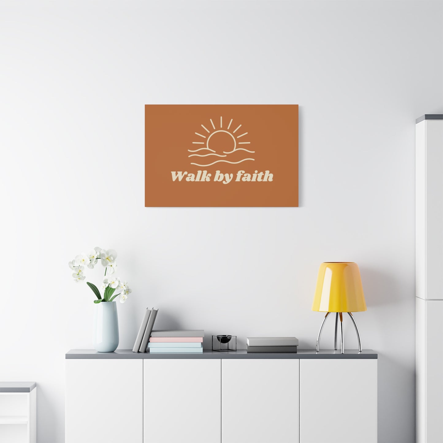 Walk By Faith Sunrise Ocean Wall Art