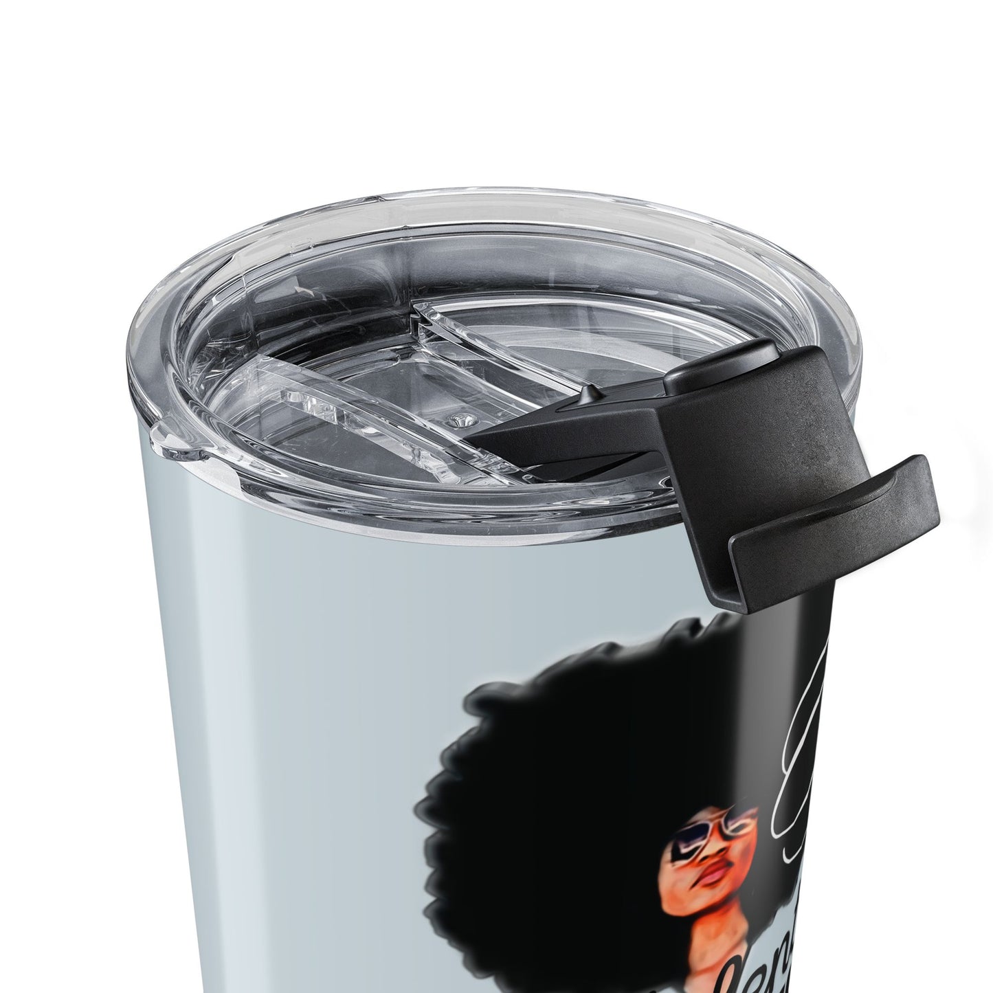 T.G.I.F. Afro Queen C.I.N. Blue Tumbler