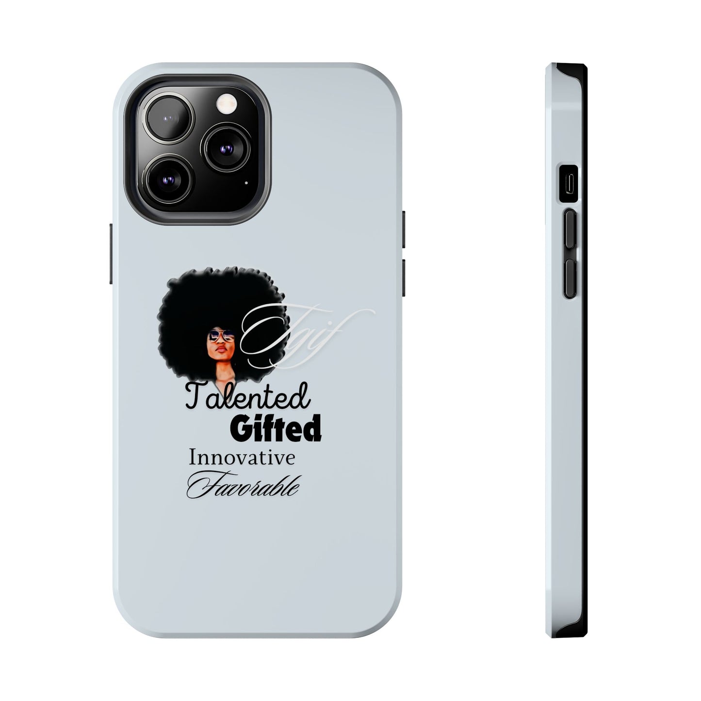 TGIF iPhone Cases in C.I.N. Light Blue