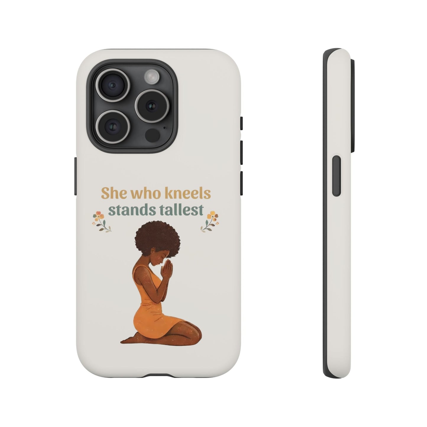 She Who Kneels Afro Prayer Phone Case