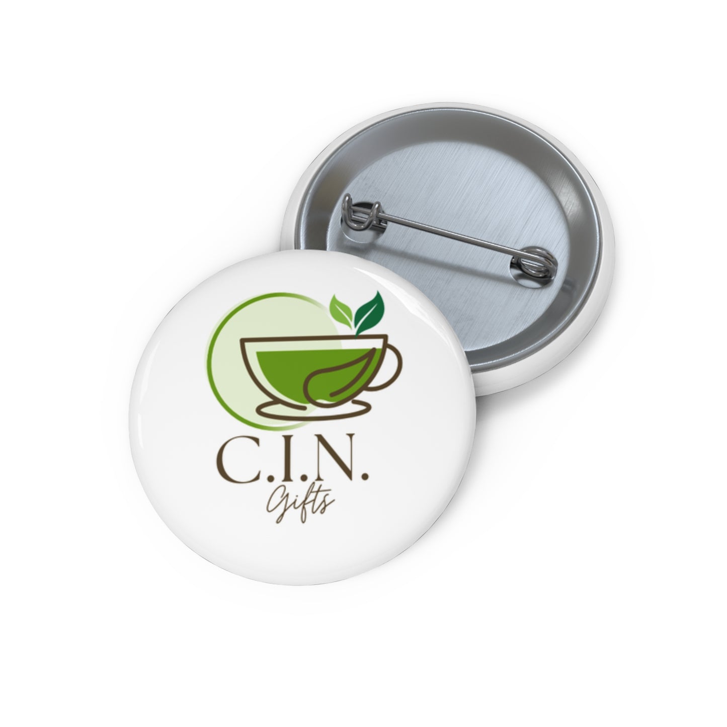 C.I.N. Gifts Tea Logo Button Pin