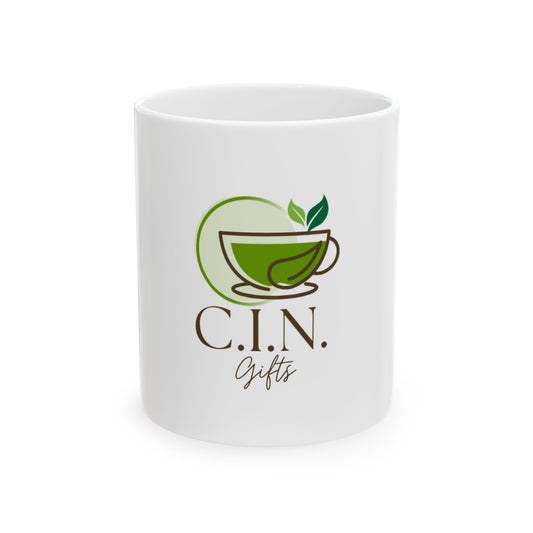 C.I.N. Gifts White Ceramic Mug Tea Coffee Logo Mug
