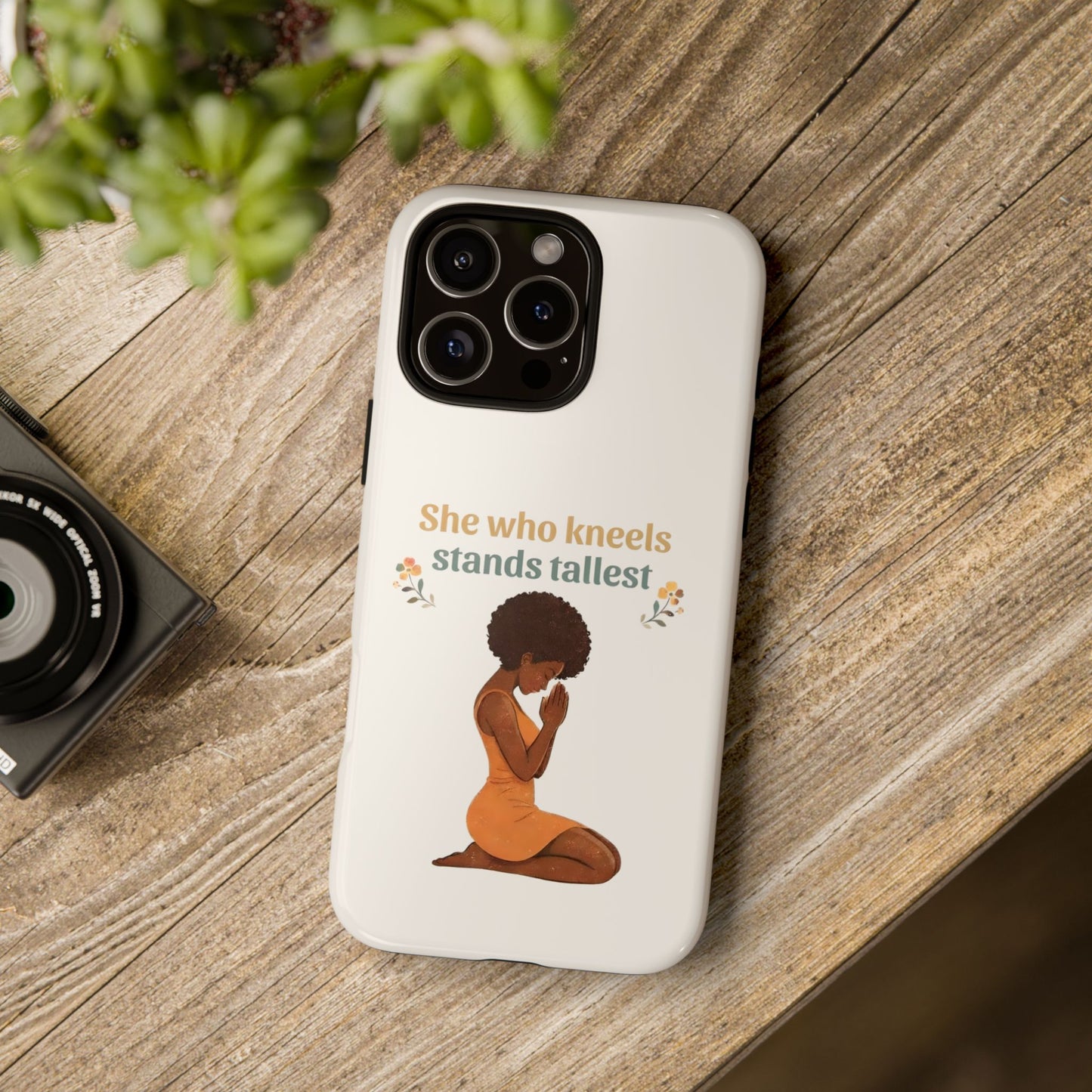 She Who Kneels Afro Prayer Phone Case