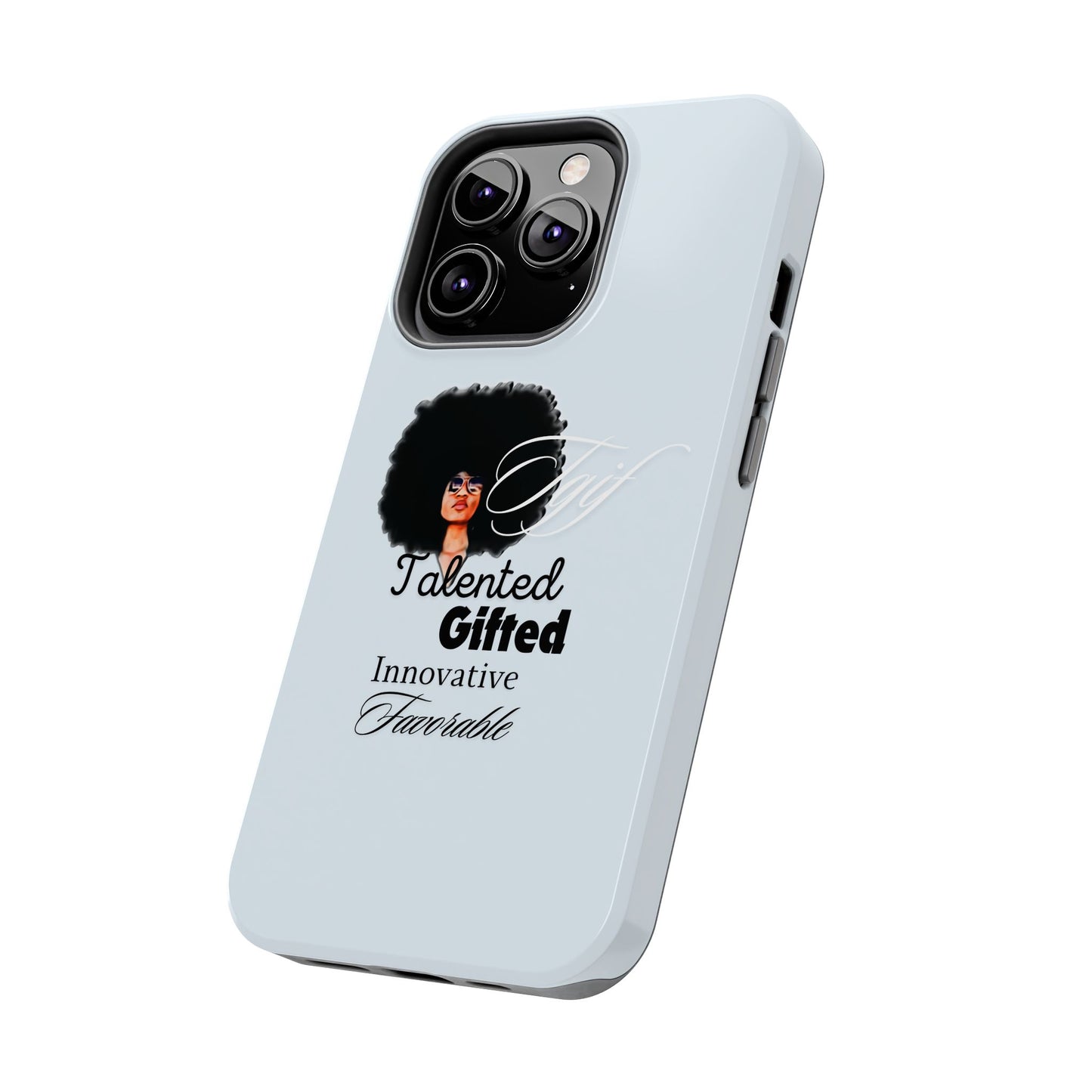TGIF iPhone Cases in C.I.N. Light Blue