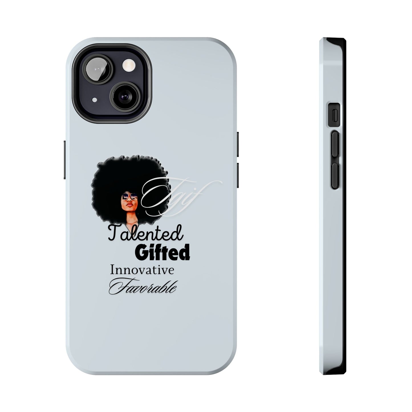 TGIF iPhone Cases in C.I.N. Light Blue