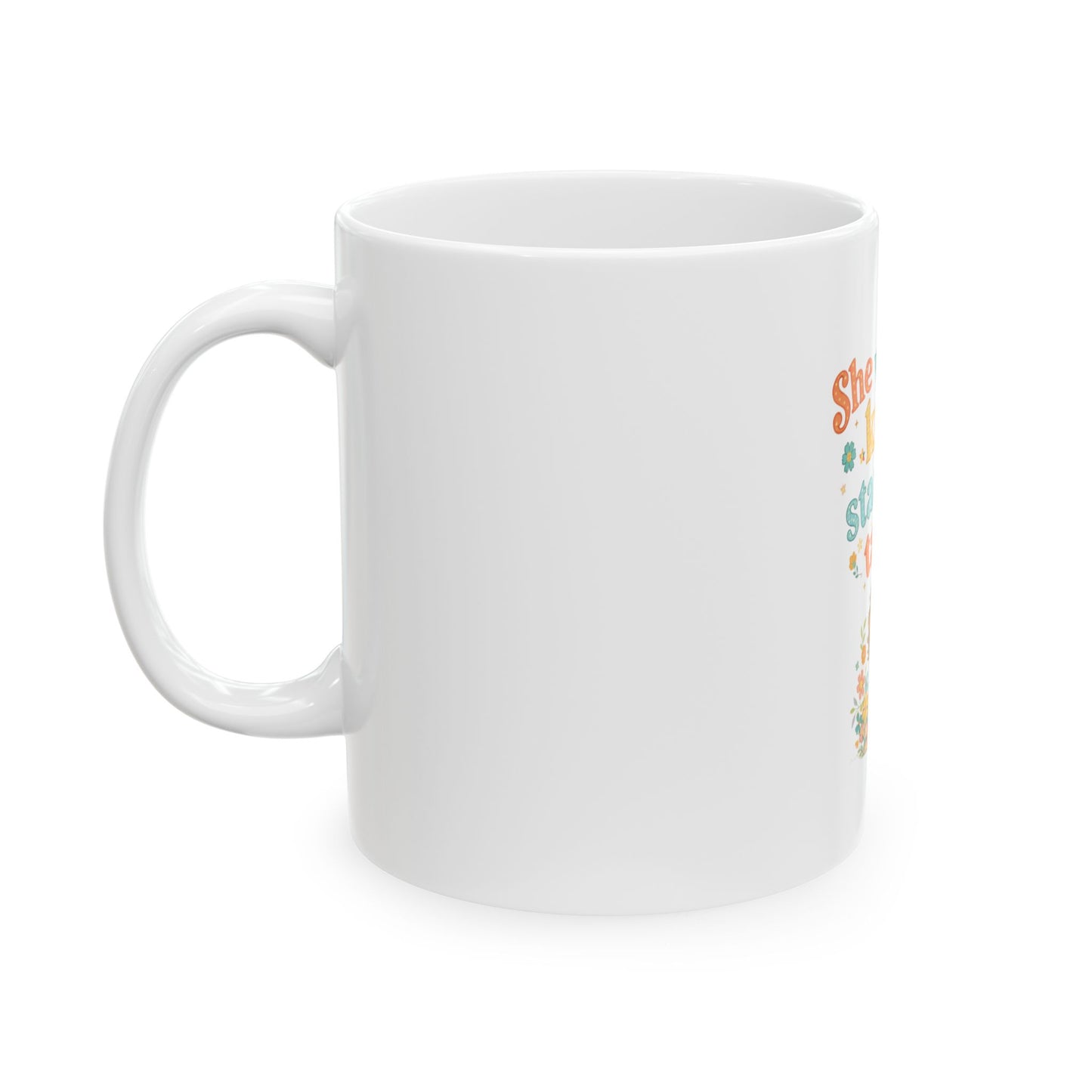 She Who Kneels Prayer Floral Mug