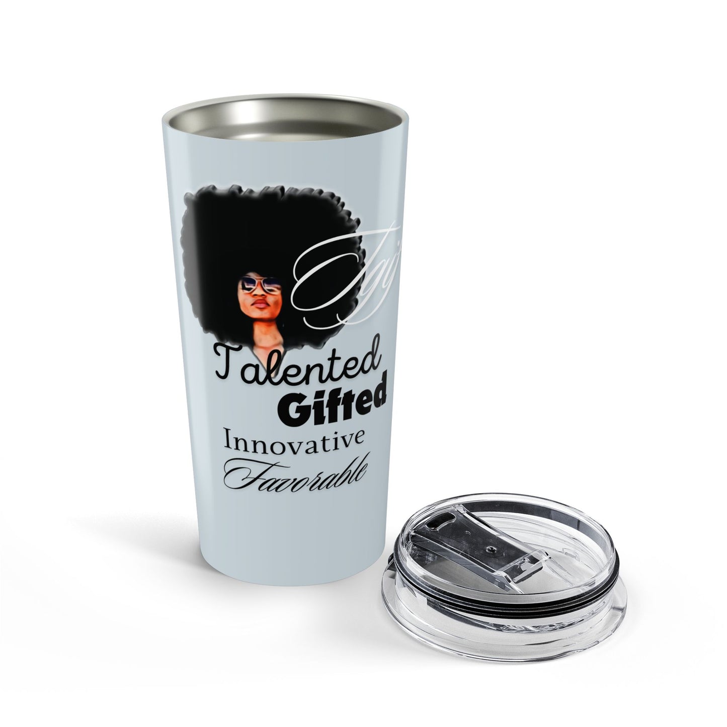 T.G.I.F. Afro Queen C.I.N. Blue Tumbler
