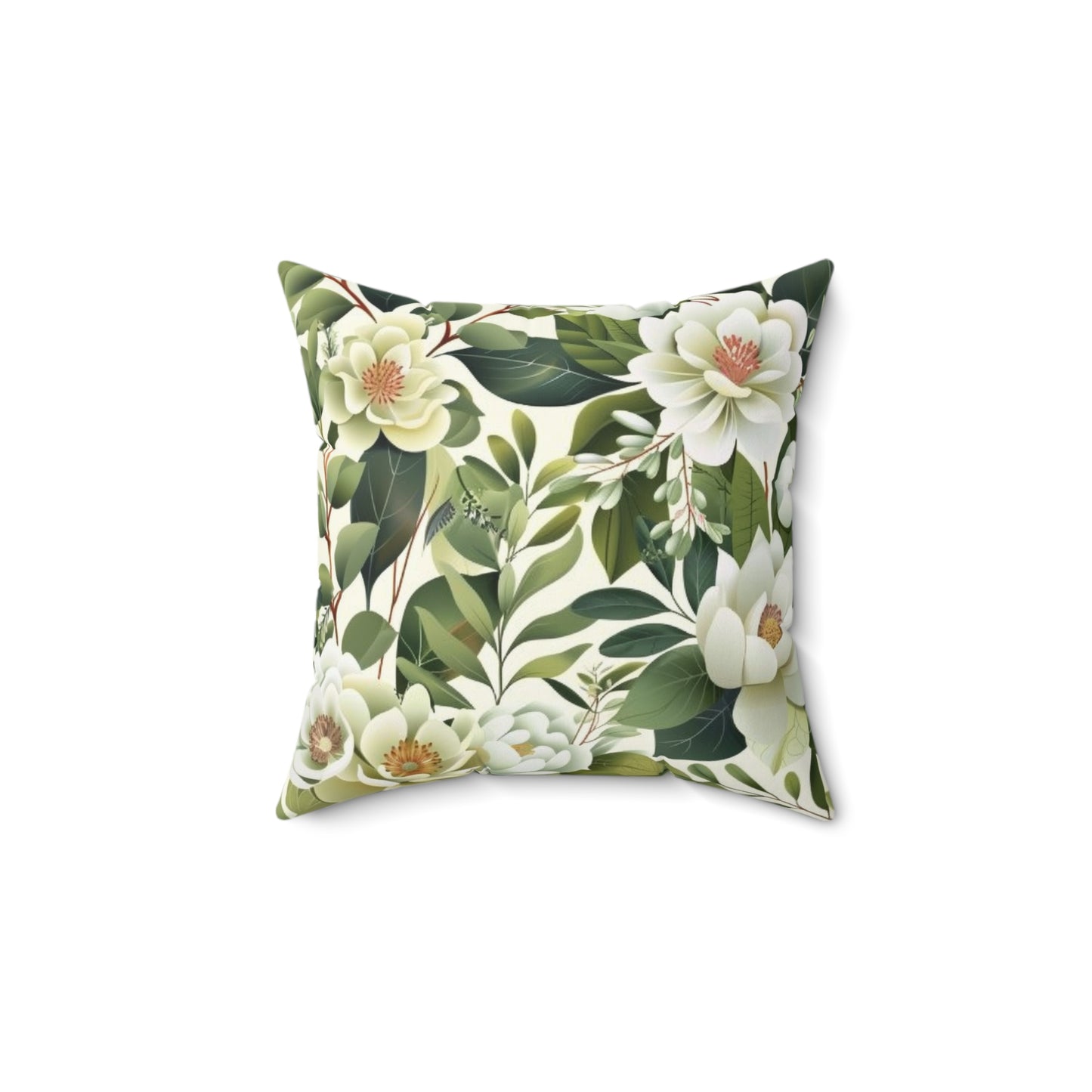 Magnolia Floral Botanical Throw Pillow