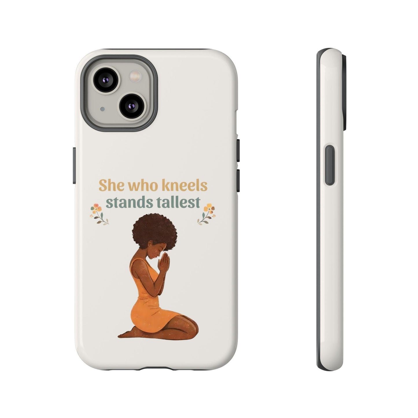 She Who Kneels Afro Prayer Phone Case