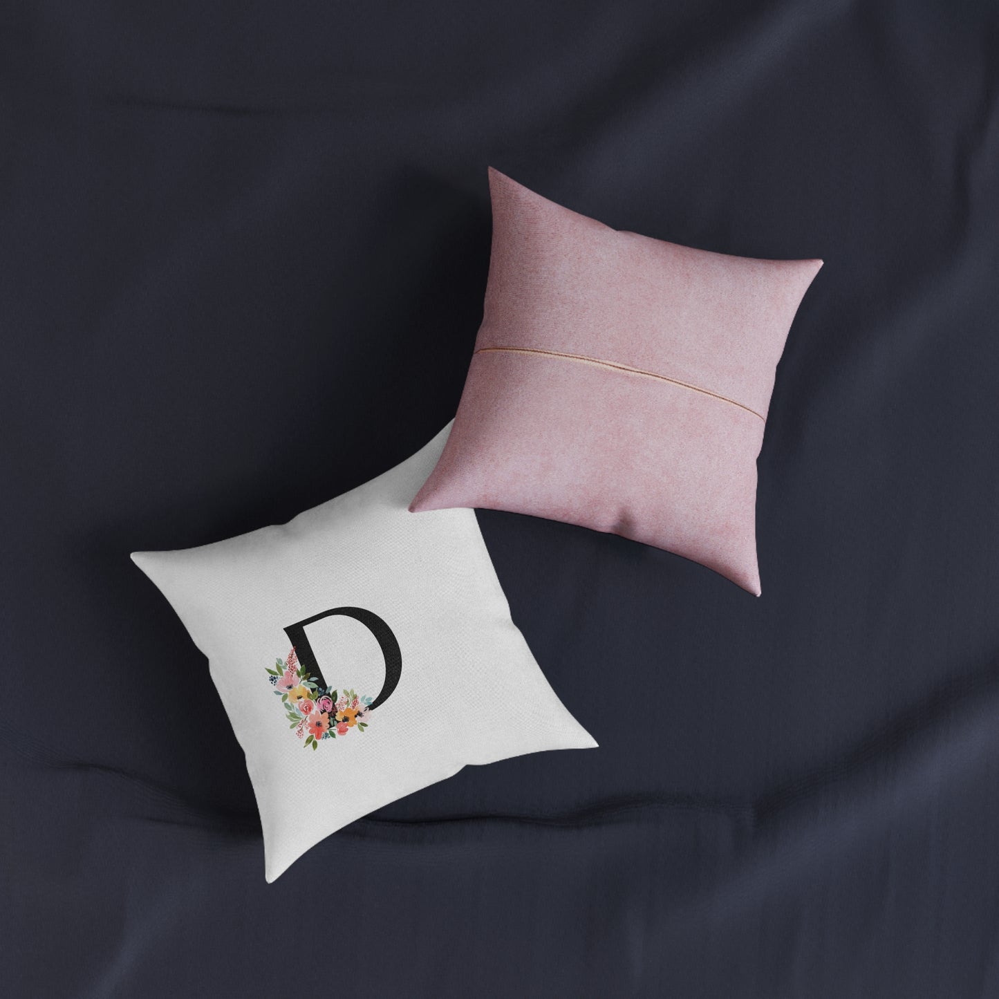 Floral Monogram Throw Pillow