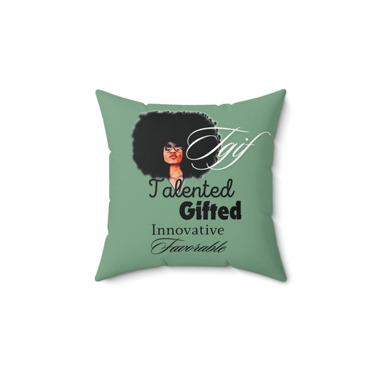 T.G.I.F. Afro Queen Throw Pillow