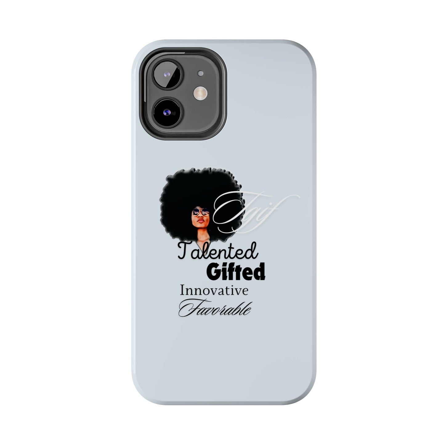 TGIF iPhone Cases in C.I.N. Light Blue
