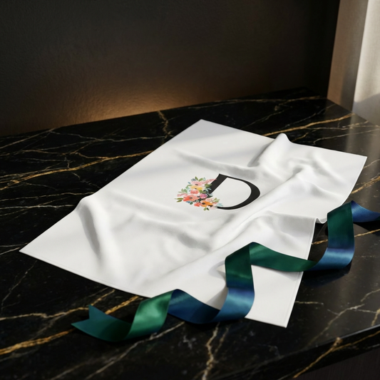 Letter "D" Floral Indoor Wall Flag Tapestry