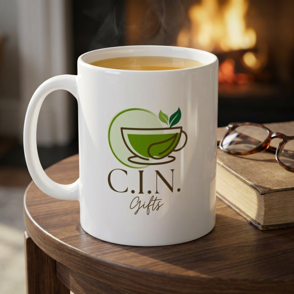 C.I.N. Gifts White Ceramic Mug Tea Coffee Logo Mug