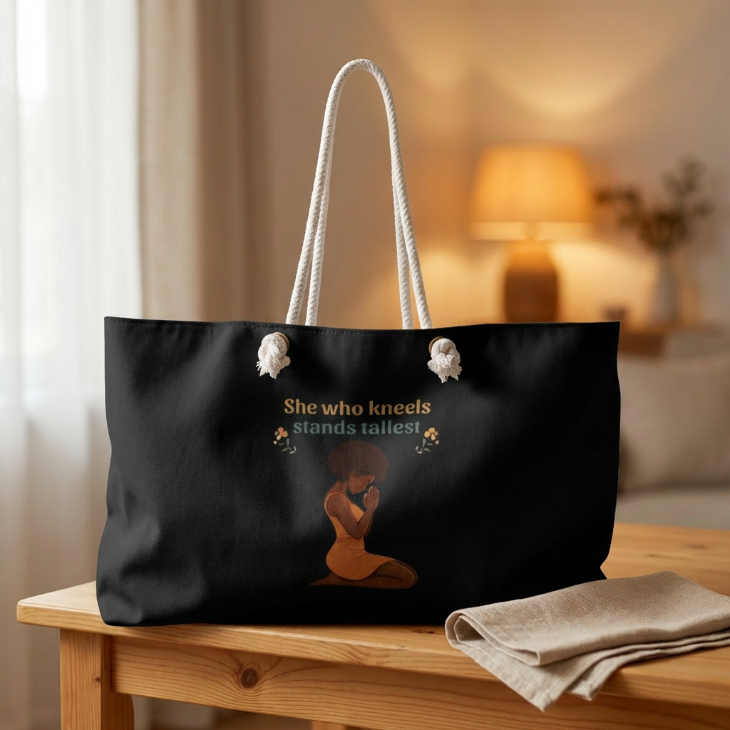 She Who Kneels Prayer Weekender Tote