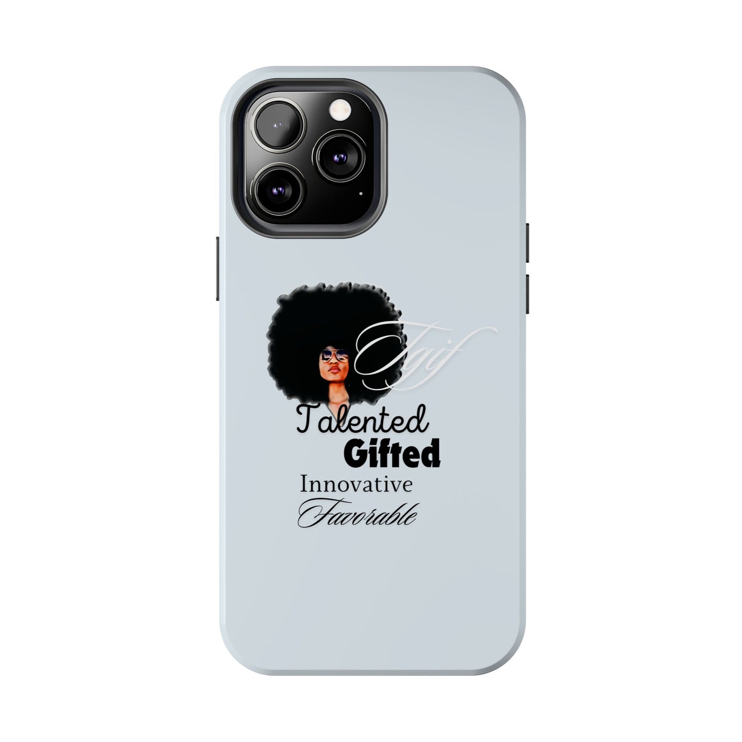 TGIF iPhone Cases in C.I.N. Light Blue