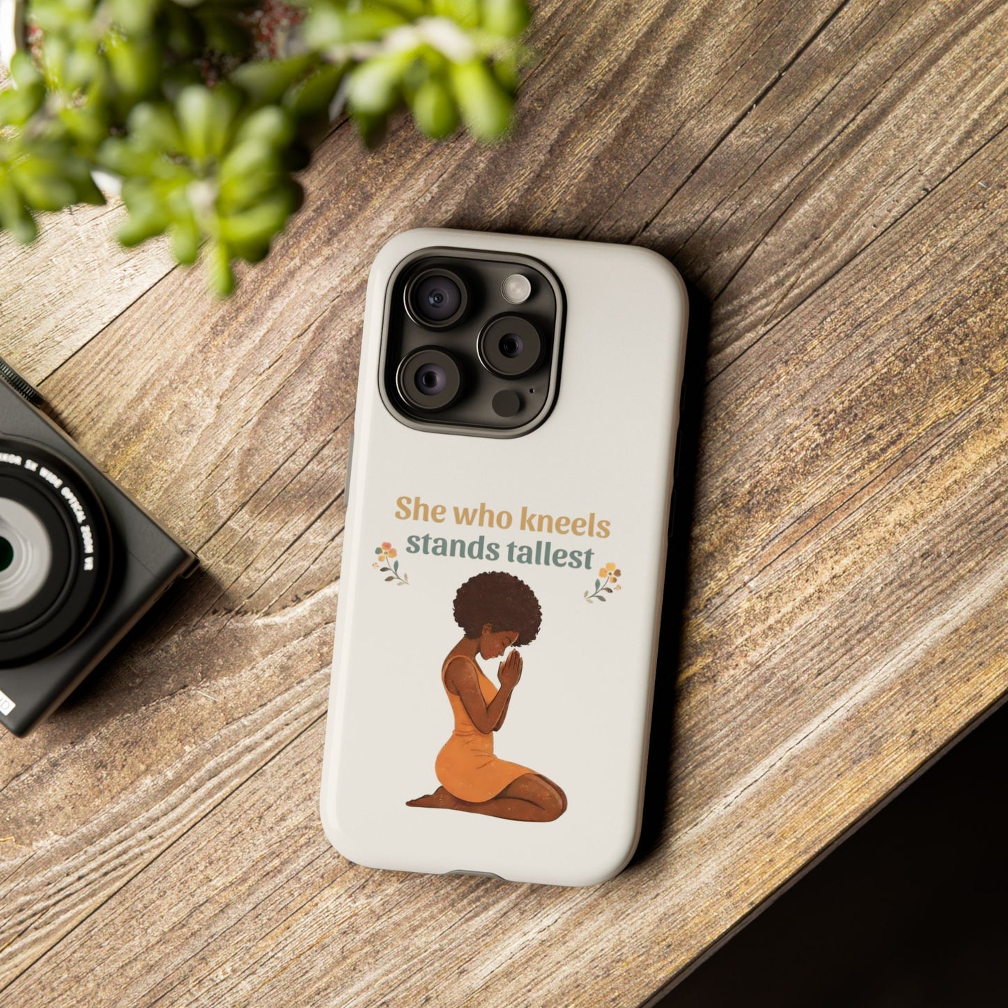 She Who Kneels Afro Prayer Phone Case