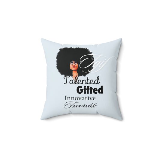 TGIF Square Pillow in CIN Light Blue image 0