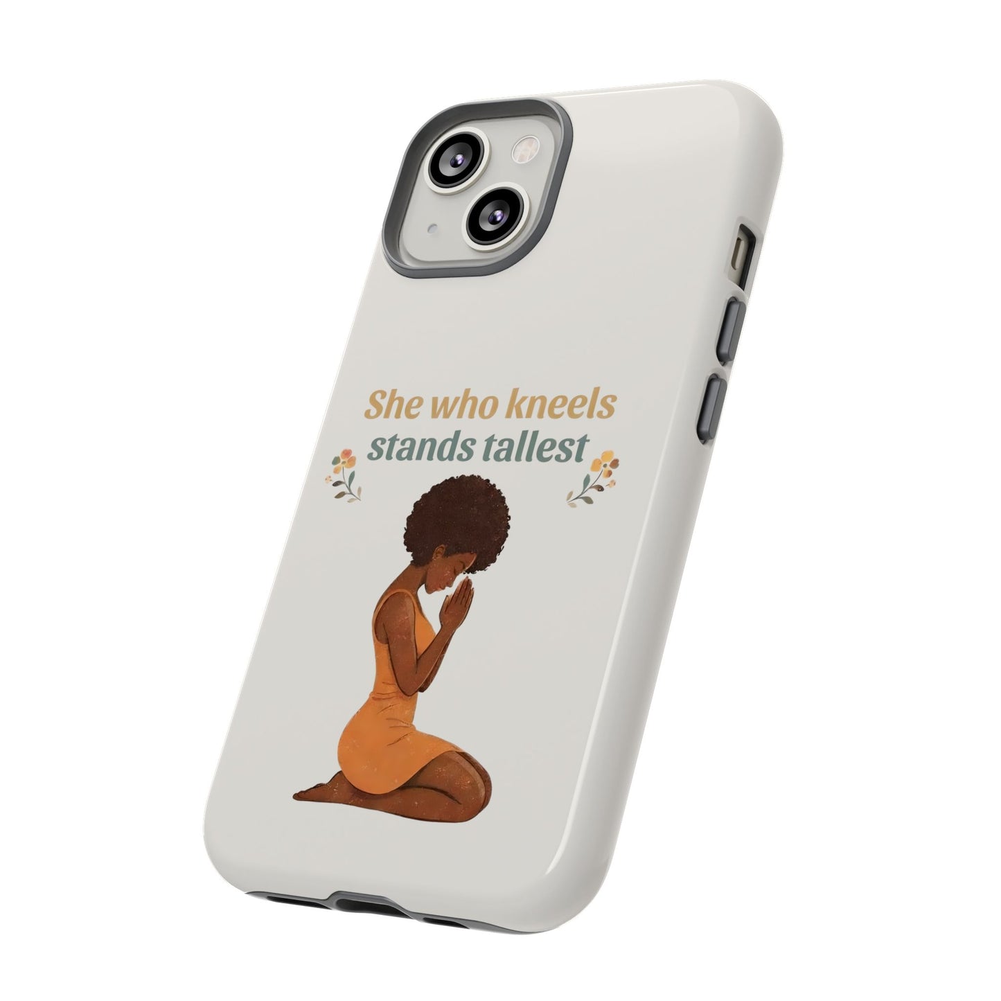 She Who Kneels Afro Prayer Phone Case