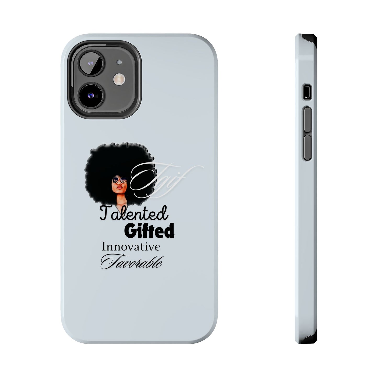 TGIF iPhone Cases in C.I.N. Light Blue