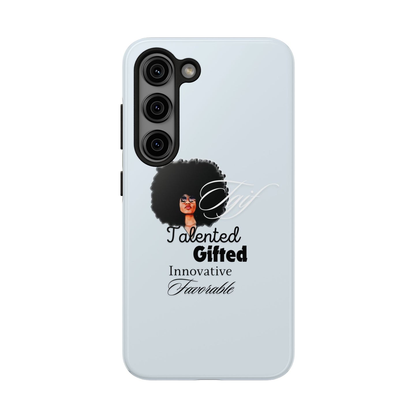 TGIF iPhone Cases in C.I.N. Light Blue