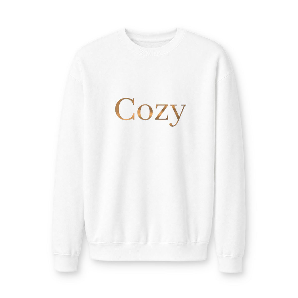 Cozy Crewneck Minimal Gold Foil Text Sweatshirt