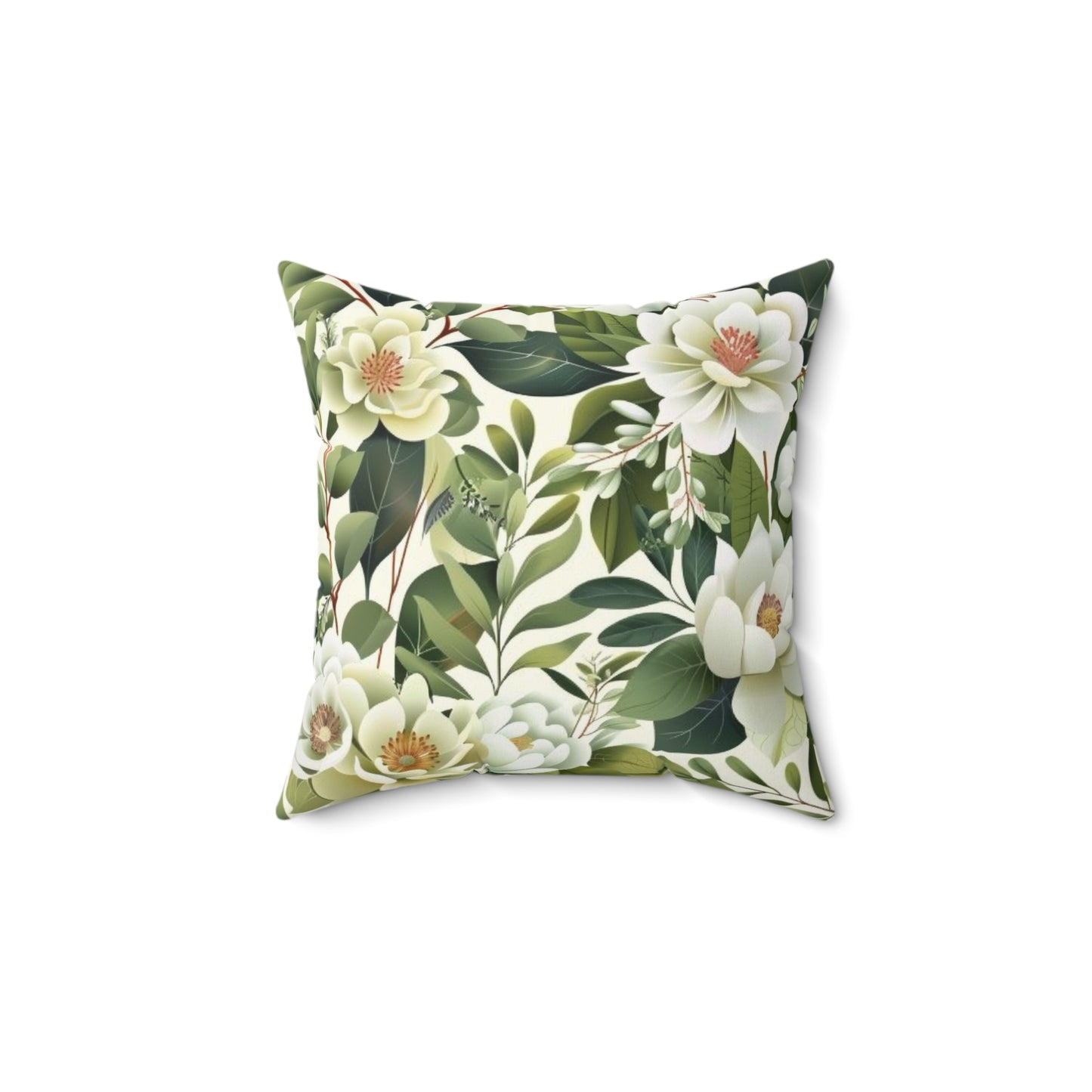 Magnolia Floral Botanical Throw Pillow