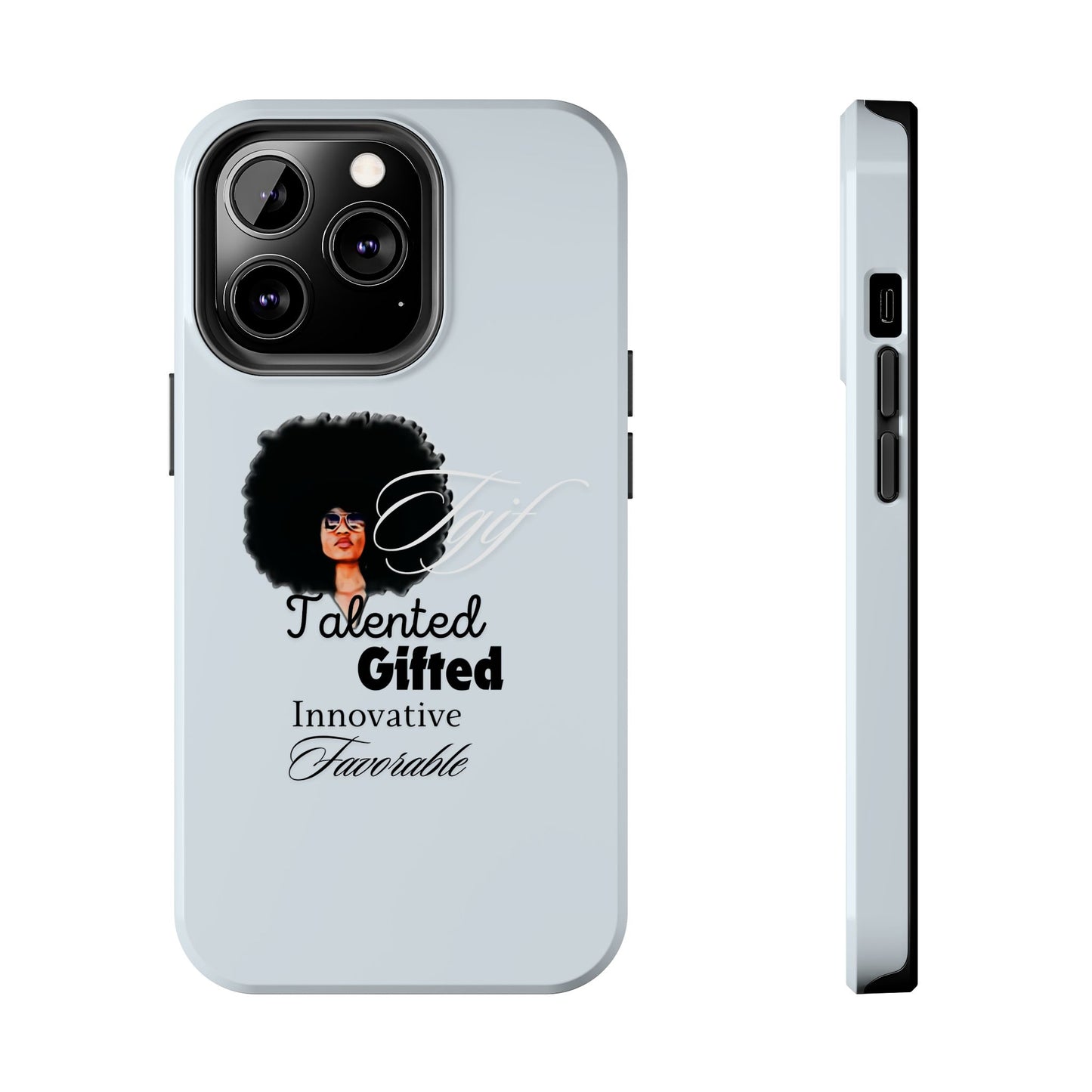 TGIF iPhone Cases in C.I.N. Light Blue