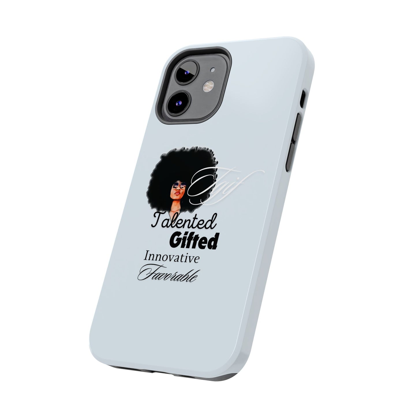 TGIF iPhone Cases in C.I.N. Light Blue