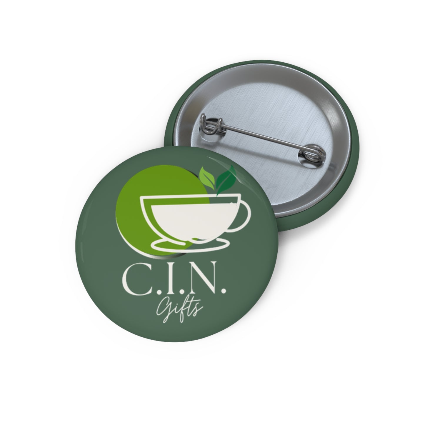 C.I.N. Shop Gifts Tea Logo Sage Pin