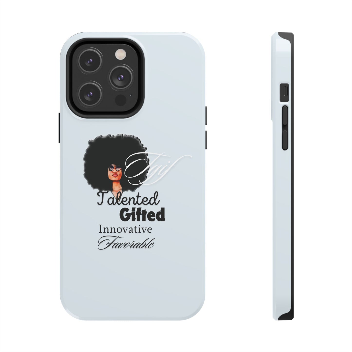 TGIF iPhone Cases in C.I.N. Light Blue