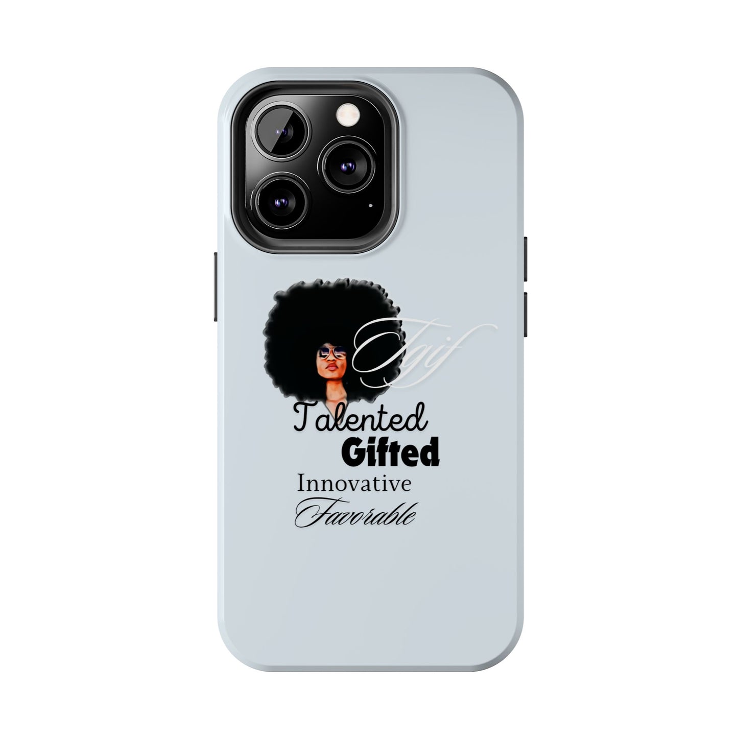 TGIF iPhone Cases in C.I.N. Light Blue