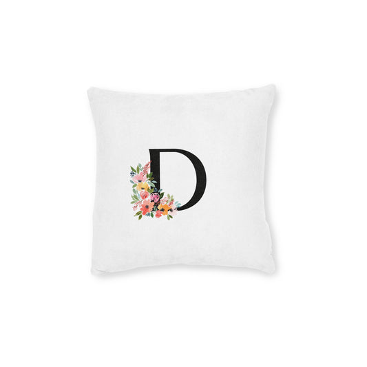 Floral Monogram Throw Pillow