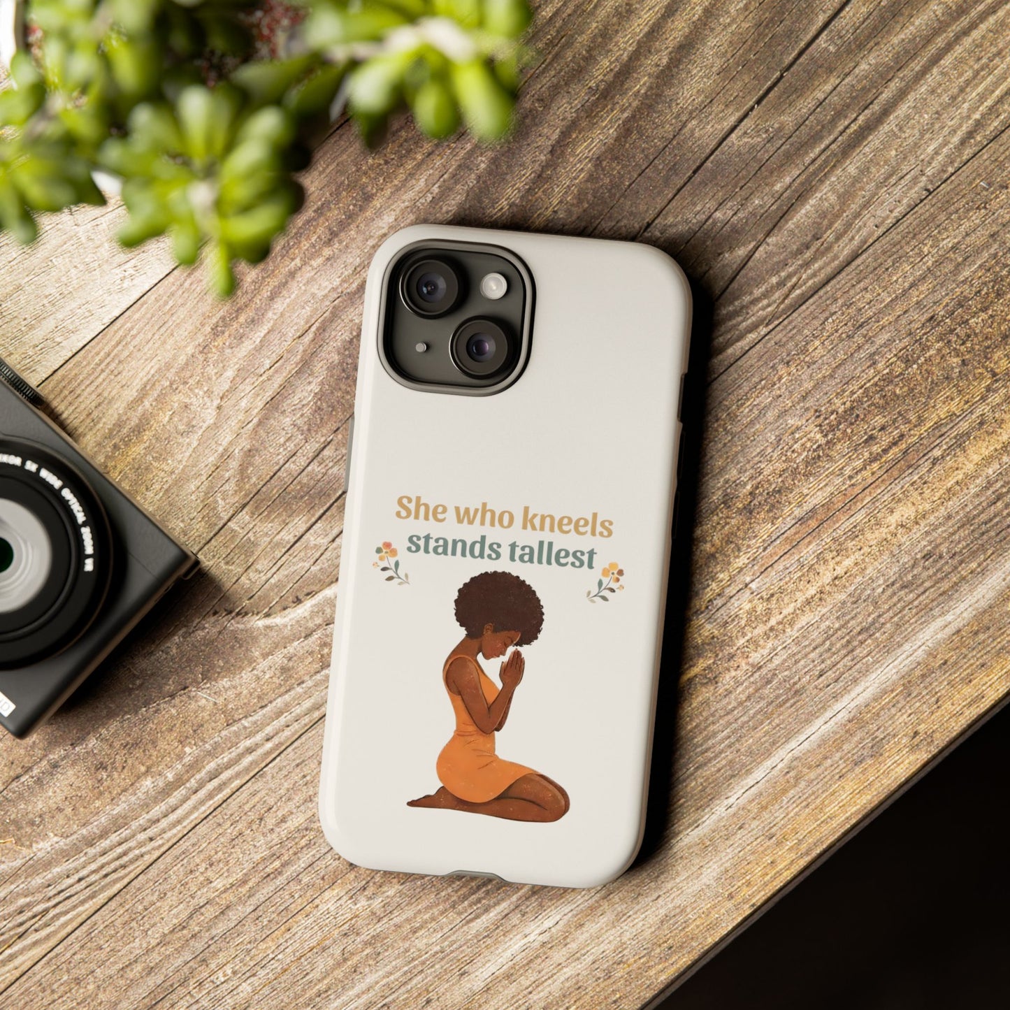 She Who Kneels Afro Prayer Phone Case