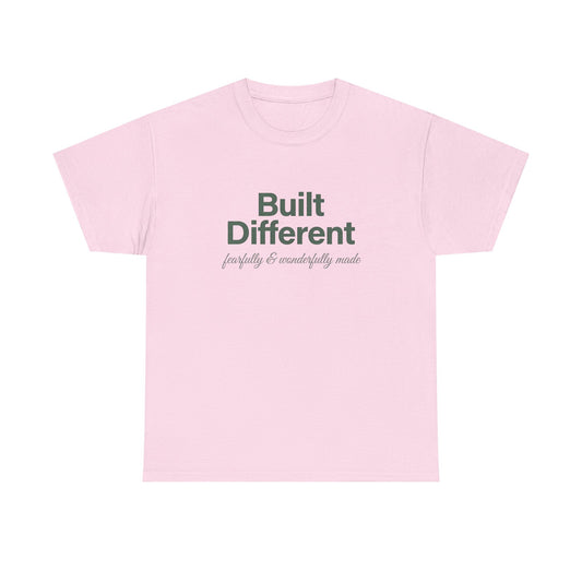 Built Different Fearfully & Wonderfully Made Minimalist Inspirational Graphic Tee