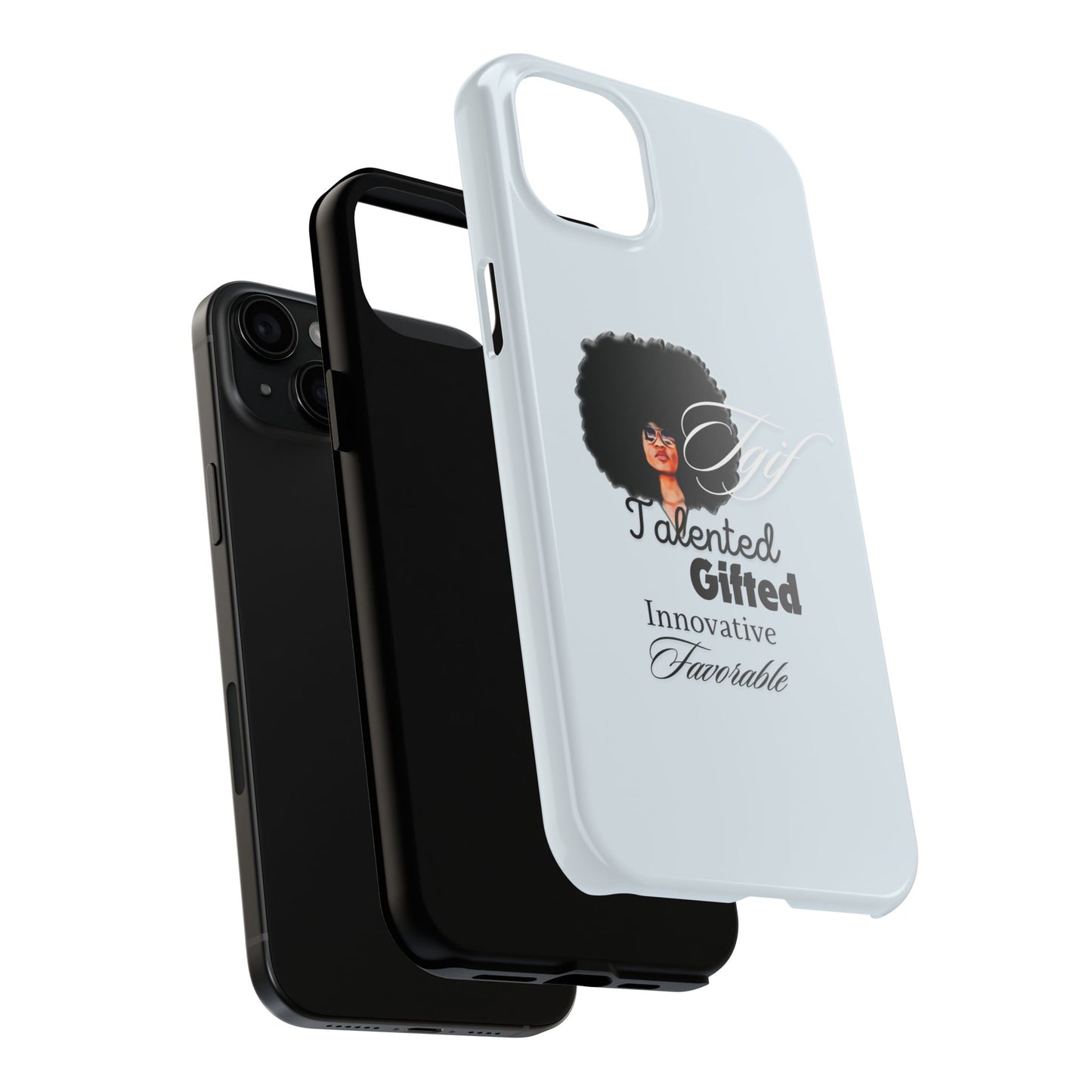 TGIF iPhone Cases in C.I.N. Light Blue