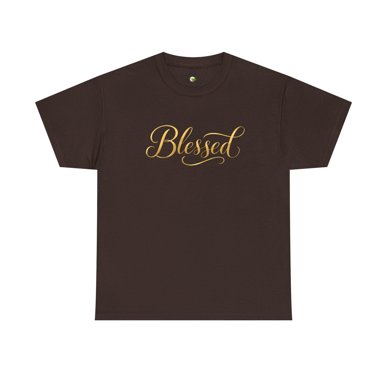 files/C.I.N._gifts_chocolate_brown_Blessed_gold_script_tshirt.jpg