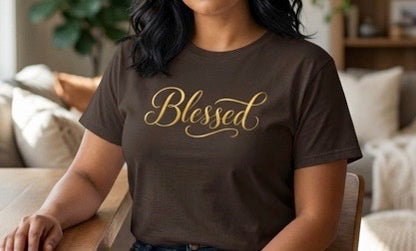 Blessed Gold Script T-Shirt