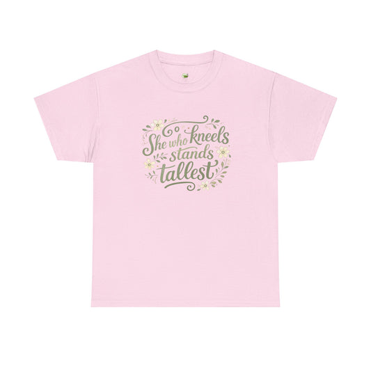 Pink t-shirt with motivational quote on a white background